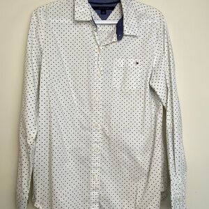 Hilfiger Button Down, Relax Fit, Collard w/Pocket, Roll Up Sleeves, Sz Large